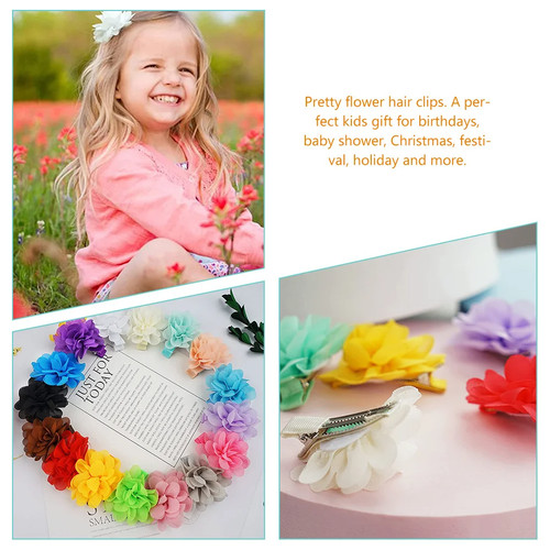Flower hair clips for - hair, girls