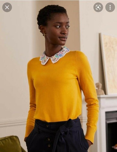 Boden eldon cotton crew yellow - cotton,