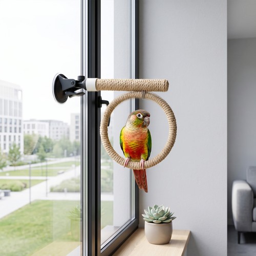 Suction cup bird toy swing - swing, set