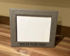 Gray Faux Leather Photo Frame