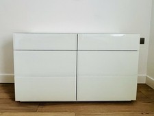 NEXT White Sloane Glass 6 Drawer Collection Luxe Chest of Drawers
