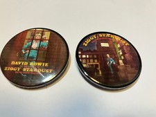 David Bowie Ziggy Stardust Set Of 2 38mm Button Badges 70s Glam Rock