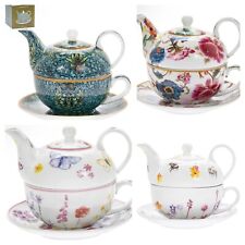 Tea For One Cup Mug Saucer Teapot Set Floral Gift Boxed Tea Lovers