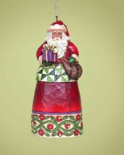 Jim Shore Heartwood Creek - Santa with present hanging ormament 4014377