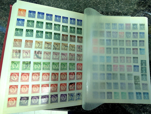 Clean stamp album with - album, approx