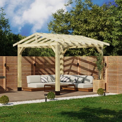 Wooden pergola open - -,