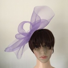 lilac pale  light purple crin fascinator headband wedding race ascot bridal