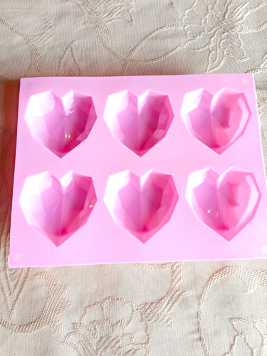 Pink silicone heart - pink, bar