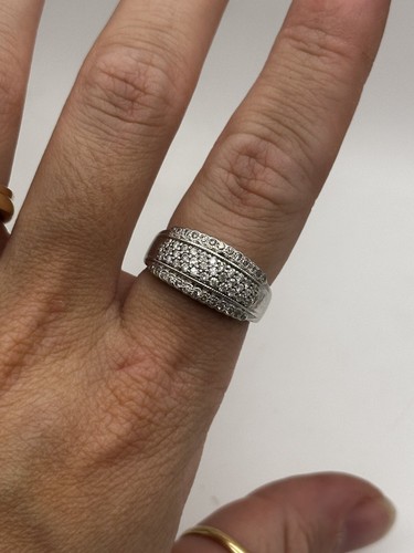 18ct white gold diamond - gold, wide