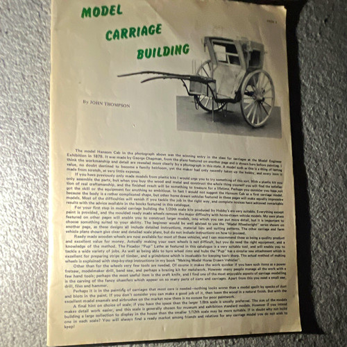 Hobby model carriage - model,