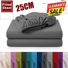 Full Fitted Sheet 25CM Extra Deep Fitted Sheet Bed Sheets Single Double King