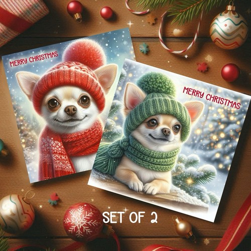 Chihuahua dog christmas card - chihuahua,