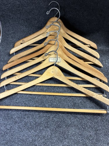 Lot vintage wooden hangers - vintage,