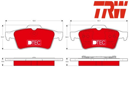 Rear brake pads set gdb1469dte - brake,
