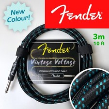 NEW Fender Vintage Voltage Guitar Bass Lead cable 3 metre 10ft Light Blue &Black