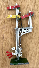 Vintage Metal Crescent Model Railway THREE WAY TRAIN SIGNAL (00 Gauge Train Set)