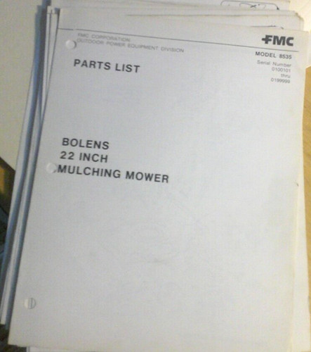 Bolens fmc model - model, 22