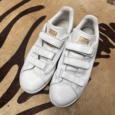adidas Originals STAN SMITH CF Trainers WHITE -Slip On Straps Size UK 9.5