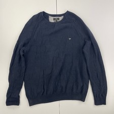 FYNCH-HATTON Jumper XL Blue Men's Supersoft Cotton Knit Pullover