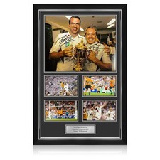 Jonny Wilkinson & Martin Johnson Signed 2003 Rugby World Cup Photo Presentation