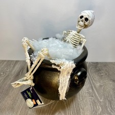 George Asda Halloween LED Light Up Skeleton Cauldron Bath Decoration NWT