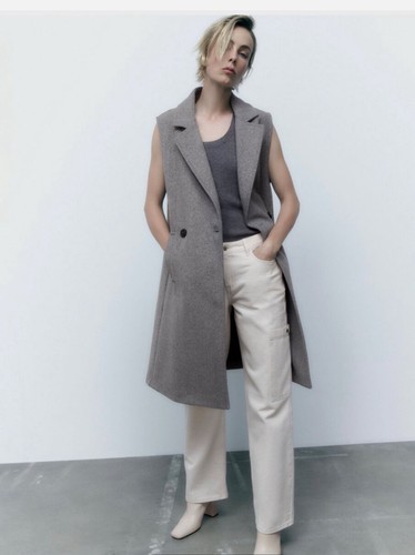 Zara women long vest - long,