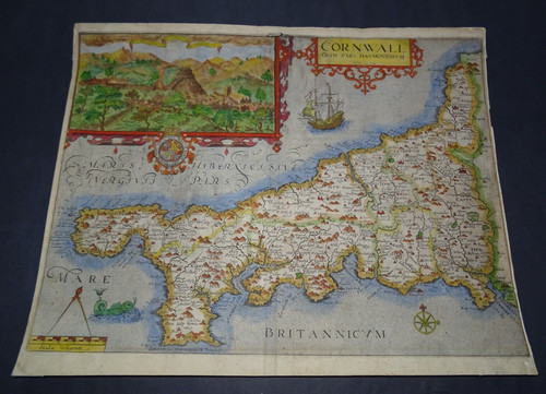 Antique map cornwall by - antique, of