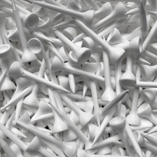 50  X 35MM   HI-VIS   WHITE   PLASTIC GOLF TEES   35MM   FREE U.K.P&P