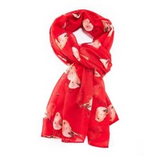 Red Robin Scarf Ladies Womens Robins Scarves Bird Festive Christmas Gift