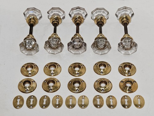 One pair antique crystal - of,