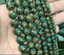 Green Cloisonne Beads 8mm