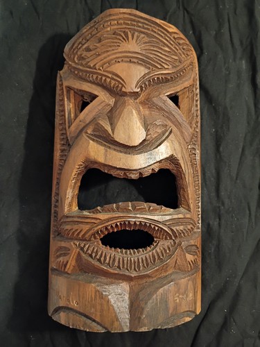 Vtg tiki mask - mask, hand