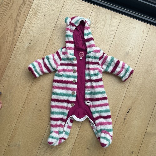 Joules fluffy striped hooded