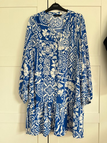 Tesco blue white floral - f&f,