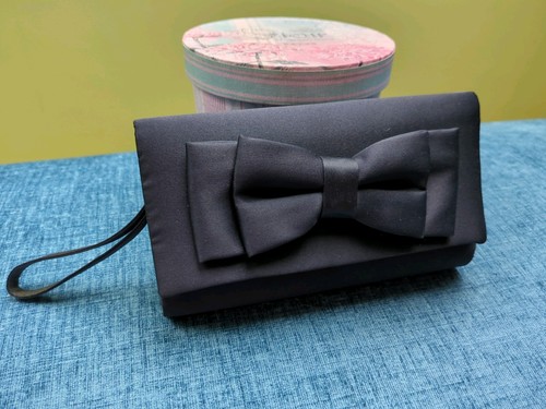 Debut navy satin clutch bag - debut,