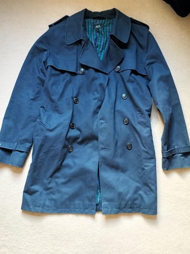 Apc mens navy blue trench - apc,