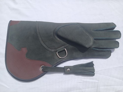 Falconry glove green nubuck - glove,