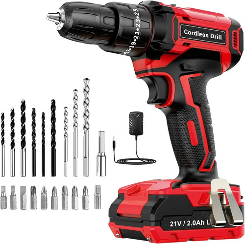 Cordless 21v power - 21v, drill