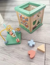 Squirrel Play Wooden Sort Play Activity Cube Safari Baby Toy