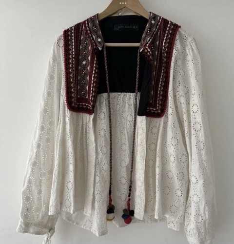 Zara red embroidered - zara,