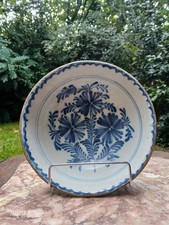 BEAUTIFUL ANTIQUE EARTHENWARE BOWL, PROBABLY EITHER DUTCH OR SPANISH