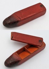 NOVELTY ANTIQUE TREEN LETTER SEALING WAX STYLE STAMP BOX c1900