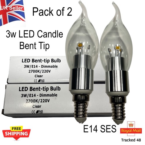 Led e14 bent tip bulbs - 3w,