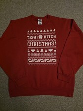 Breaking Bad Yeah Bitch Christmas Sweater Jumper L Xmas Top Jesse Heisenberg Red