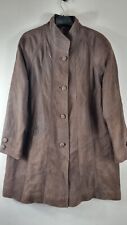 Vintage Buttersoft Leather Brown Jacket Uk 14 16 Torus Covered Buttons Aline 