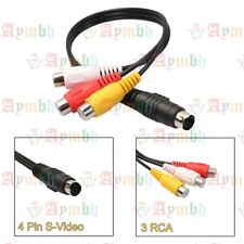 TRIXES 4 Pin S Video to 3 RCA TV Cable Male NEW Cable Lead For Laptop PC Audio