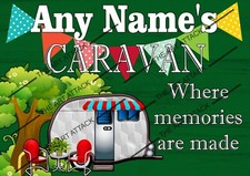 Personalised caravan sign