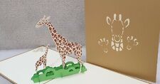 Luxurious 3D Pop Up Card.  Giraffes🦒in Safari Park, Birthday, Get Well, Blank 