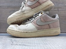 RARE NIKE Air Force 1 White Pink Leather Sports Trainers Size 8 42.5 823511-001