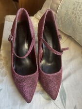 Ladies Raspberry Pink Glittery Shoes, Great For Xmas Party 🎄